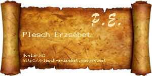 Plesch Erzsébet névjegykártya